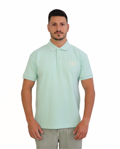 Polo Dior verde acqua cotton piqué