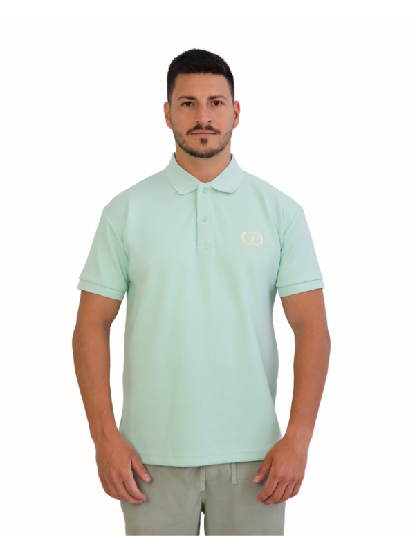 Polo Dior verde acqua cotton piqué
