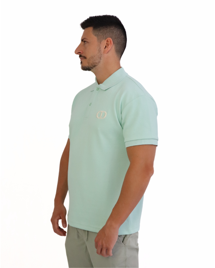 Polo Dior verde acqua cotton piqué