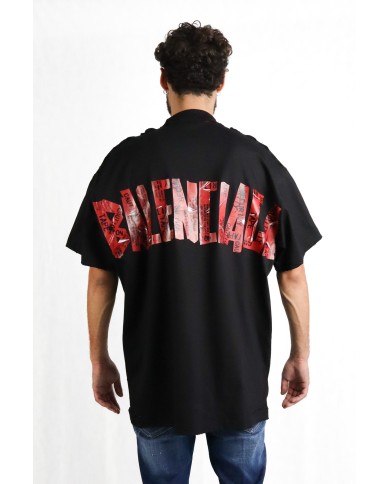 T-shirt Balenciaga Security Tape Logo Oversize