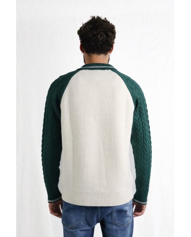 Maglione Casablanca bicolore con zip