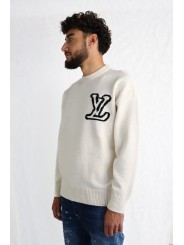 Maglioncino Louis Vuitton girocollo logo laterale