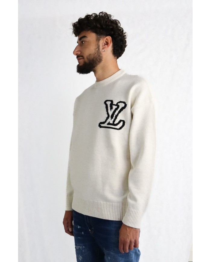 Maglioncino Louis Vuitton girocollo logo laterale