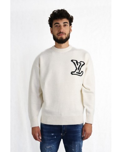 Maglioncino Louis Vuitton girocollo logo laterale