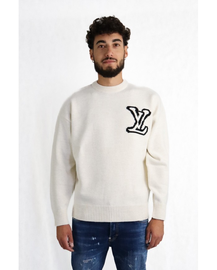 Maglioncino Louis Vuitton girocollo logo laterale