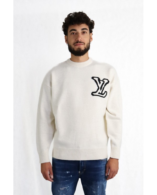 Maglioncino Louis Vuitton girocollo logo laterale