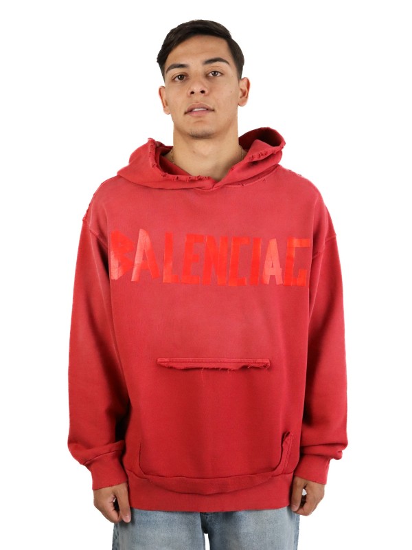 Felpa Balenciaga Tape Type con tasca strappata