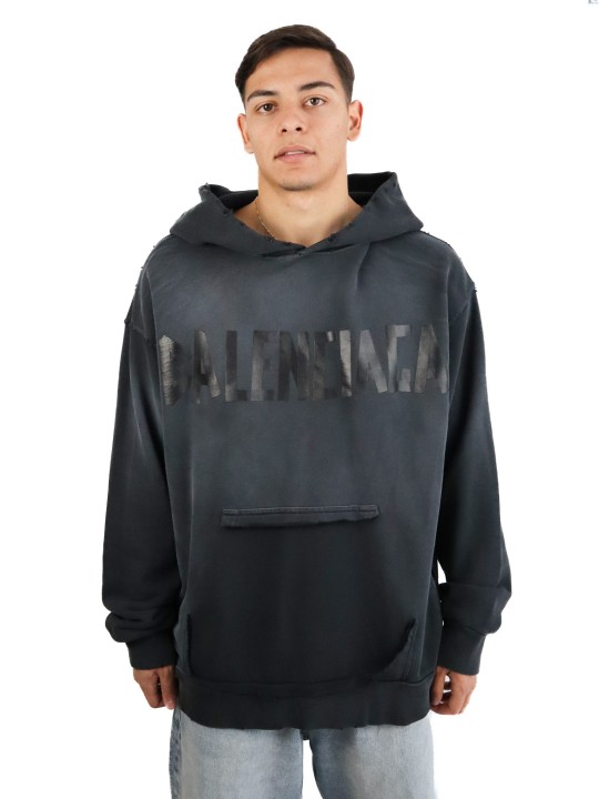 Felpa Balenciaga Tape Type con tasca strappata