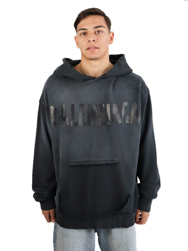 Felpa Balenciaga Tape Type con tasca strappata