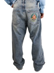 Jeans dritti Casablanca con motivo jacquard