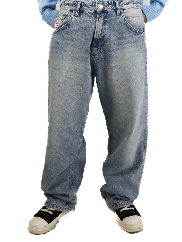 Jeans dritti Casablanca con motivo jacquard