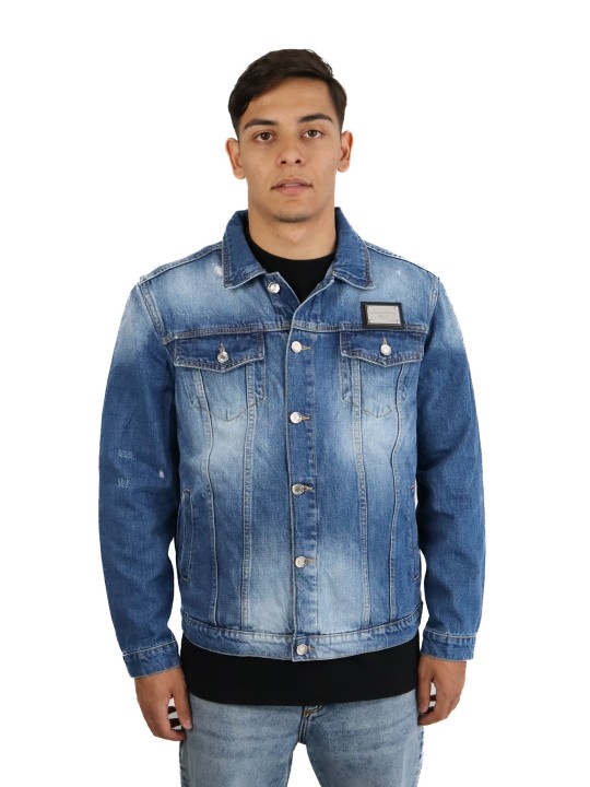 Giubbotto Dolce & Gabbana in denim e shearling