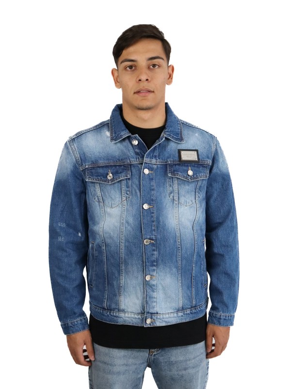 Giubbotto Dolce & Gabbana in denim e shearling