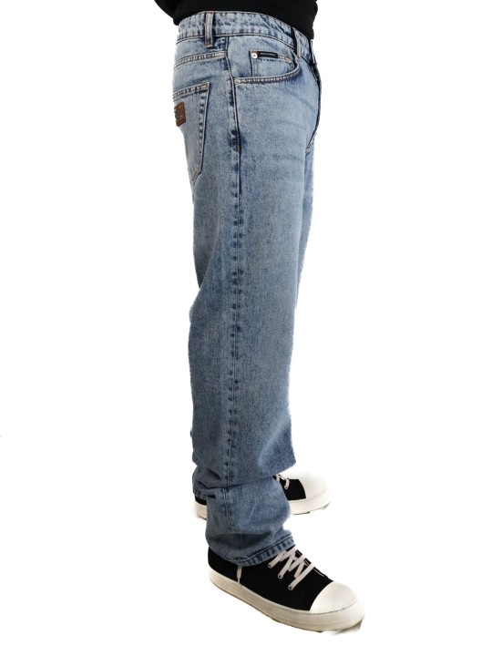 Jeans classic con placca Dolce & Gabbana