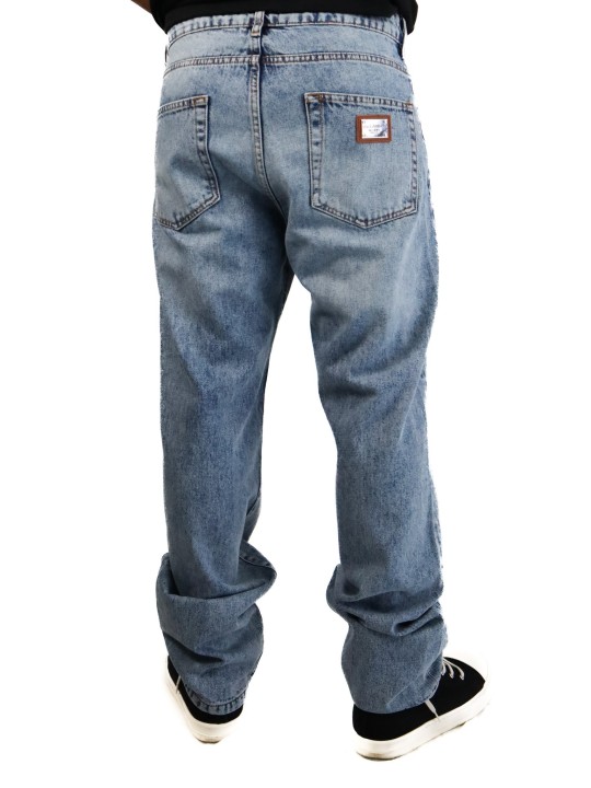 Jeans classic con placca Dolce & Gabbana