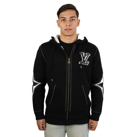 Felpa Louis Vuitton Graphic Intarsia Zipped Cotton