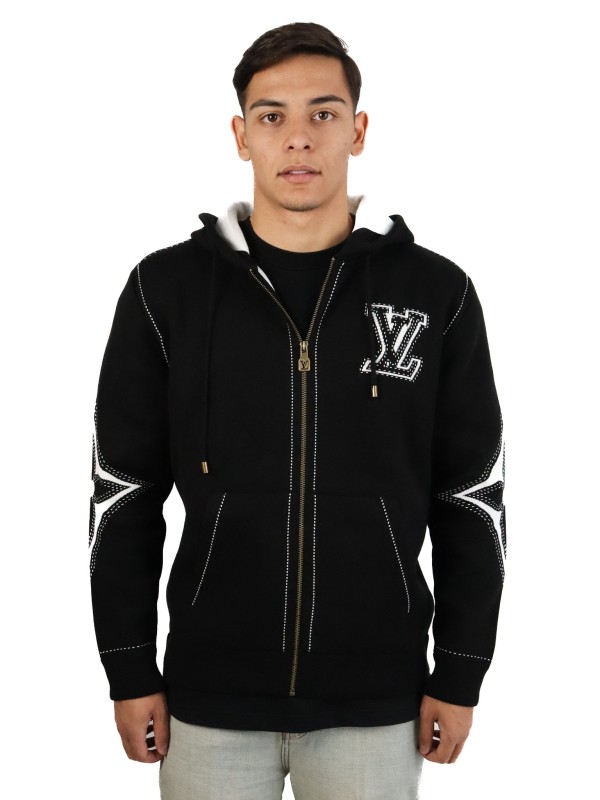 Felpa Louis Vuitton Graphic Intarsia Zipped Cotton