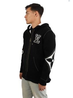 Felpa Louis Vuitton Graphic Intarsia Zipped Cotton