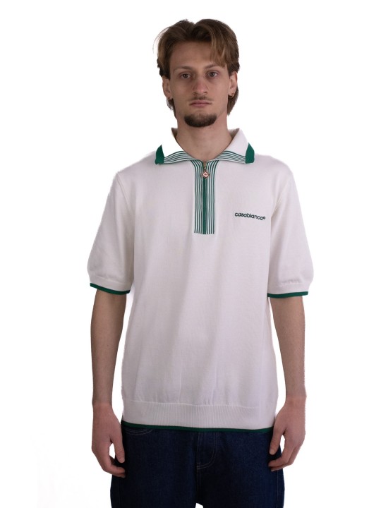 Polo Diamond Casablanca con Logo e Zip