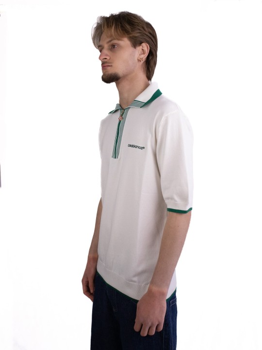 Polo Diamond Casablanca con Logo e Zip