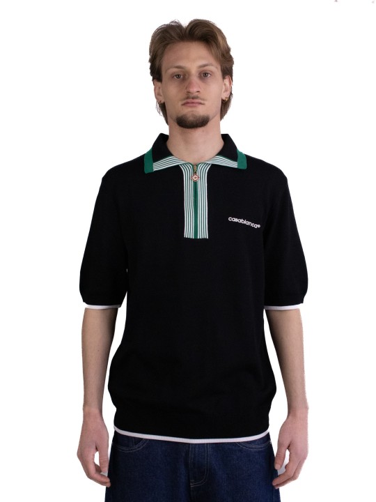 Polo Diamond Casablanca con Logo e Zip