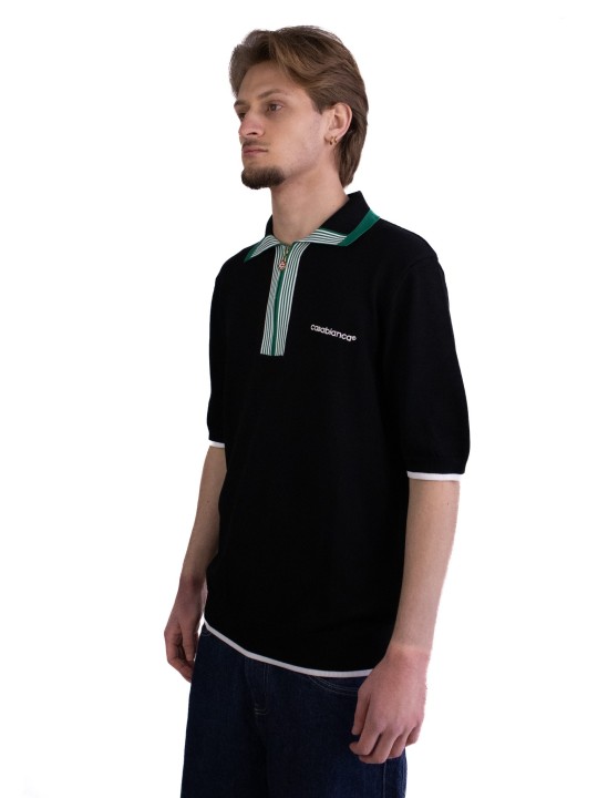 Polo Diamond Casablanca con Logo e Zip