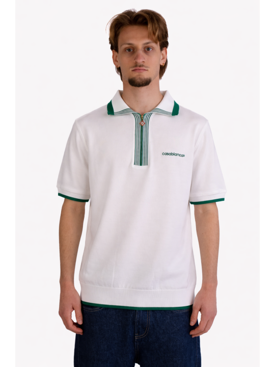 Polo Diamond Casablanca con Logo e Zip