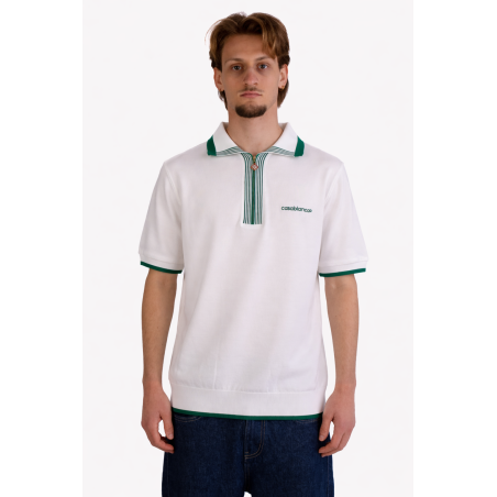 Polo Diamond Casablanca con Logo e Zip