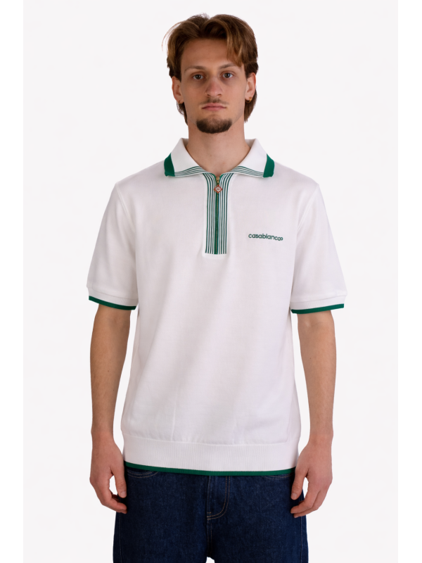 Polo Diamond Casablanca con Logo e Zip