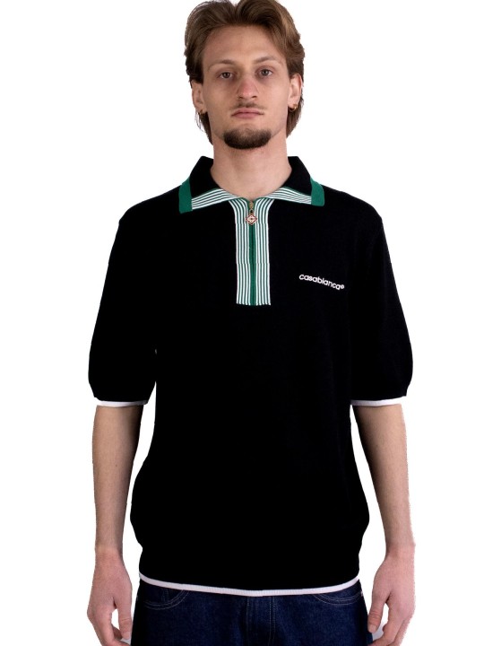 Polo Diamond Casablanca con Logo e Zip