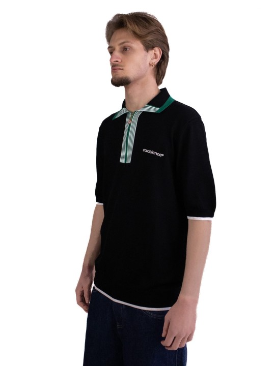 Polo Diamond Casablanca con Logo e Zip