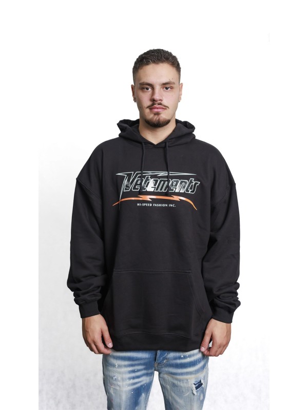 Felpa nera con cappuccio Vetements Hi-Speed Hoodie