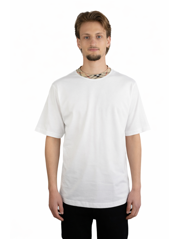 T-Shirt Burberry con finiture check