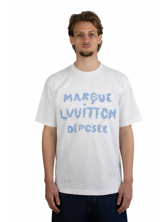 T-Shirt Louis Vuitton con firma ricamata