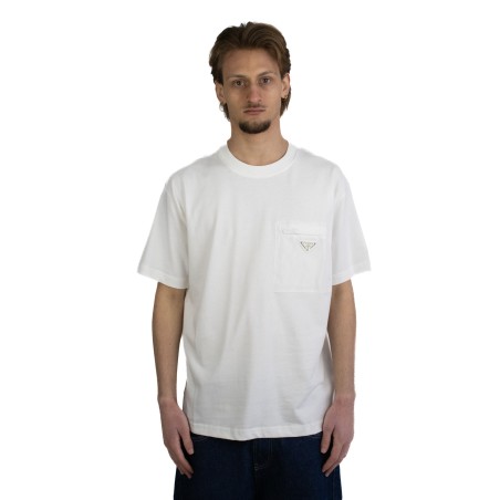 T-Shirt Prada con tasca in re-nylon