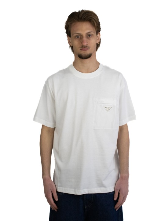 T-Shirt Prada con tasca in re-nylon