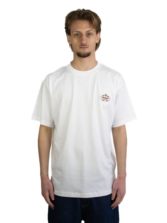 T-Shirt Prada con logo ricamato