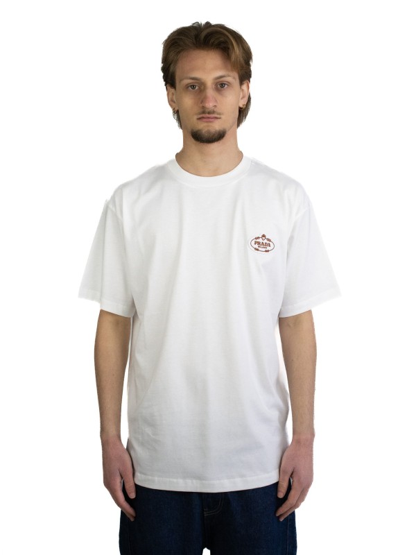 T-Shirt Prada con logo ricamato