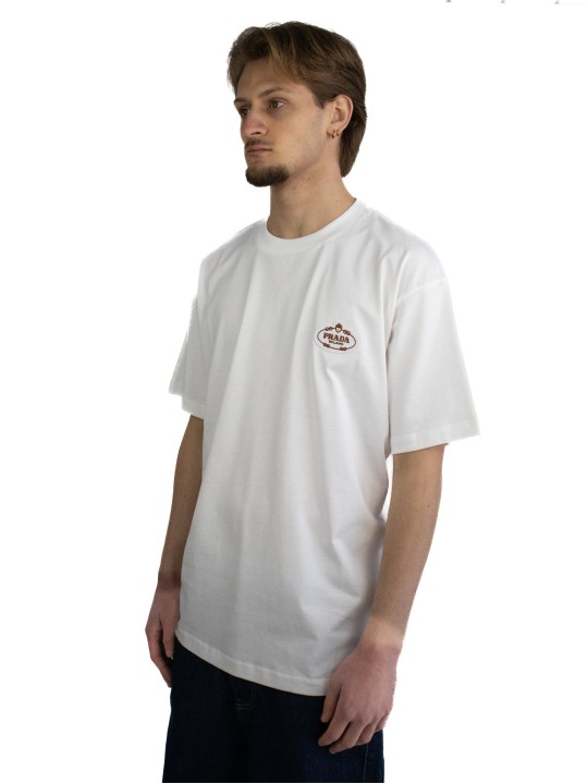 T-Shirt Prada con logo ricamato