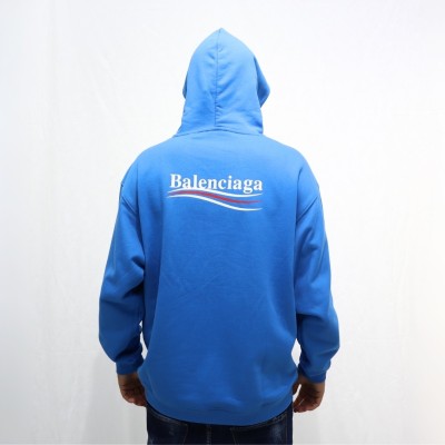 Felpa Con Cappuccio Political Campaign Medium Fit azzurra Balenciaga