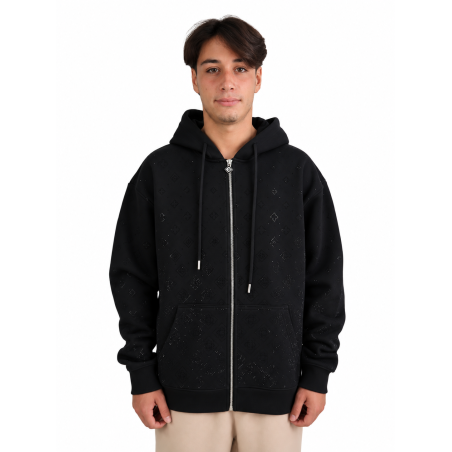 Felpa Casablanca Monogram Crystal Zip