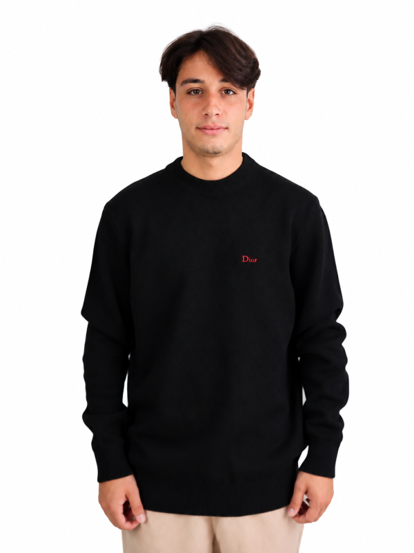 Maglioncino Dior Logo Embroidered Sweater