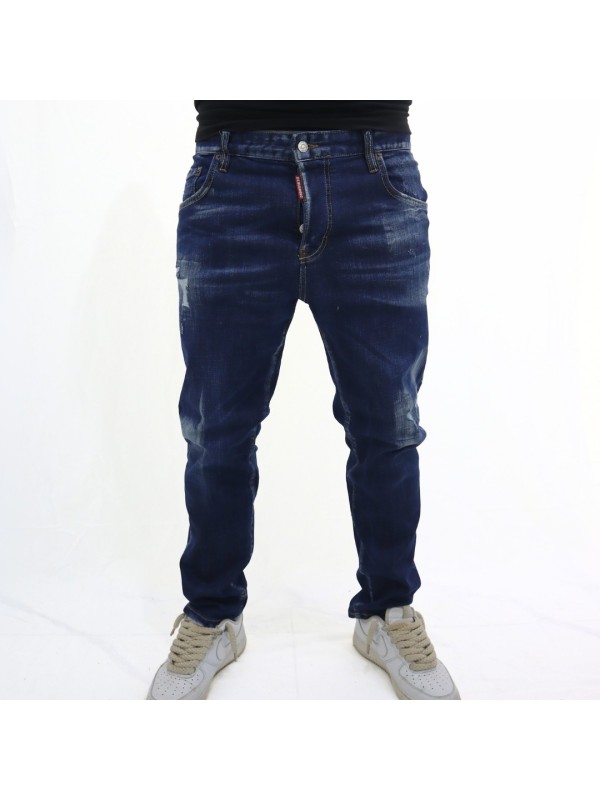 Jeans Dark Wrinkle Blue Wash Super Twinky Dsquared2