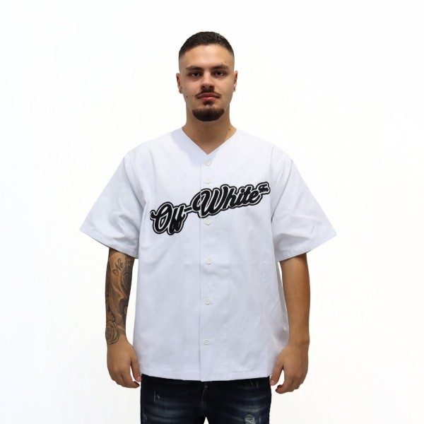 Camicia a maniche corte con logo baseball Off White