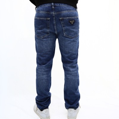 Jeans regular in denim Prada