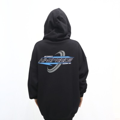 Felpa nera con cappuccio Vetements Hi-Speed Hoodie